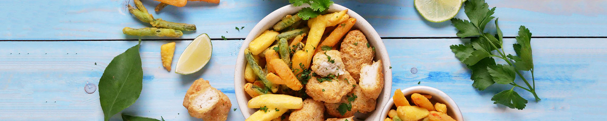 Fish & Crisp Nuggets med sprøbakte grønnsaksfries