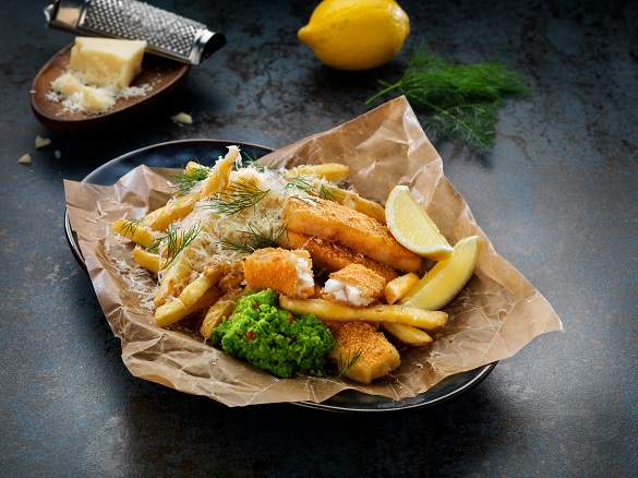 Dirty fries med glutenfrie fiskepinner