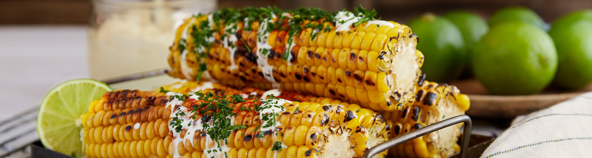 Grillet mais med sitronaioli