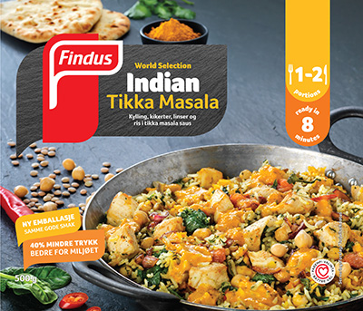 Tikka Masala - Findus pakningsbilde