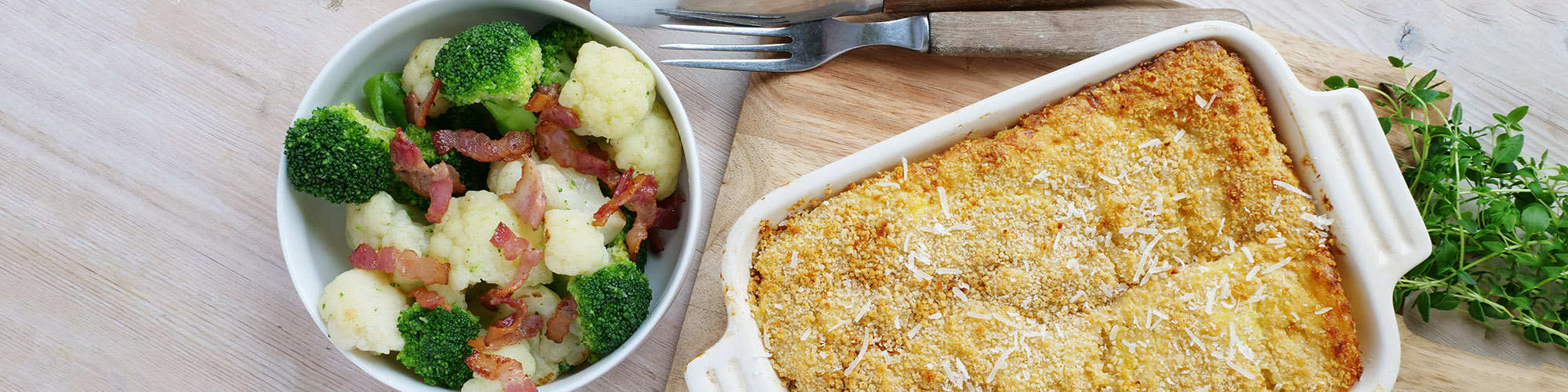 Fiskegrateng med grønnsaker