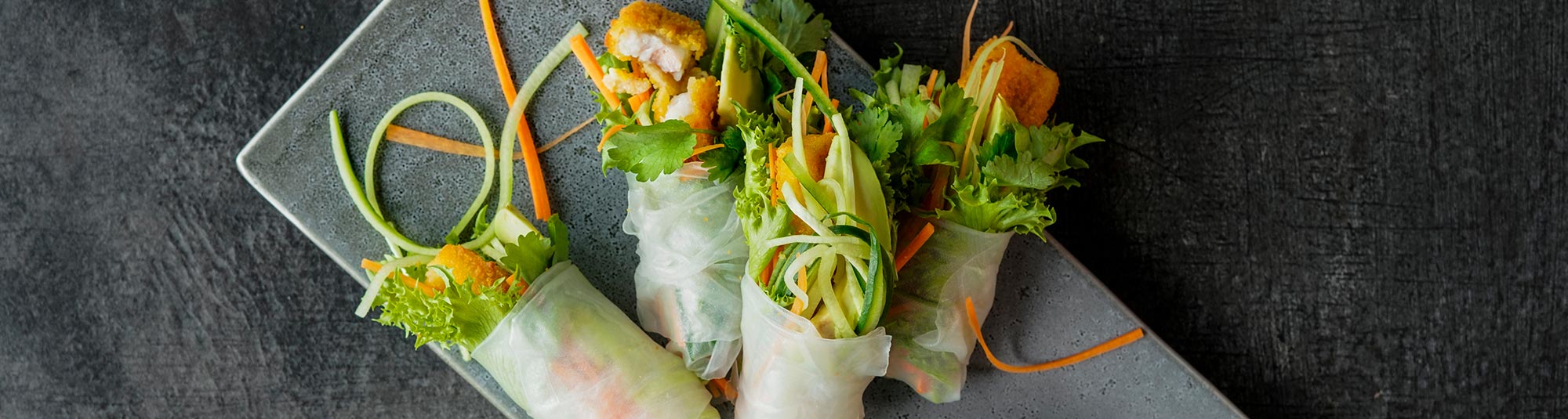 Ferske vårruller med sprø fiskepinner