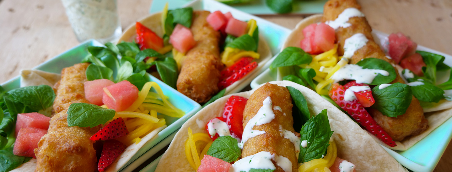 Sommerwrap med Crispy Fish Rolls