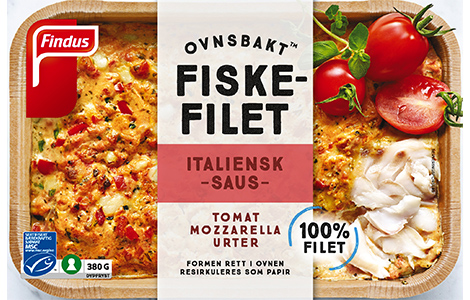 ovnsbakt fiskefilet med italiensk saus